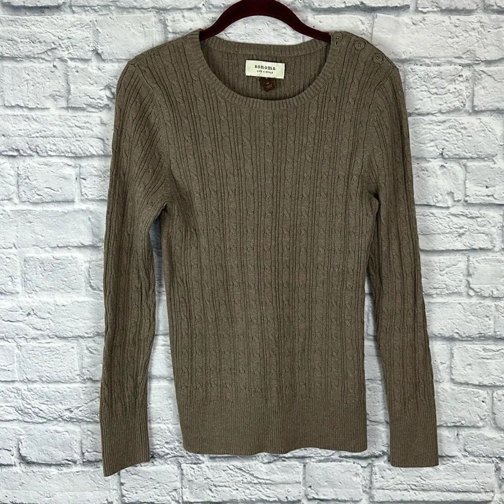 Sonoma Tan Knit Sweater Size Medium